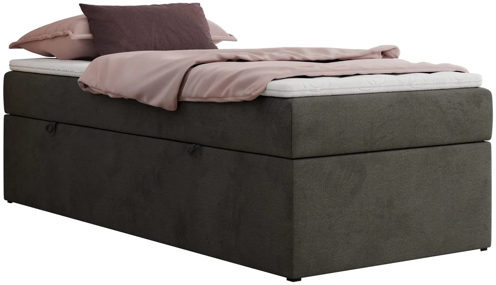 BOXBETT ZERO 90/200 Dunkelgrau Kunstleder H3 Topper T25