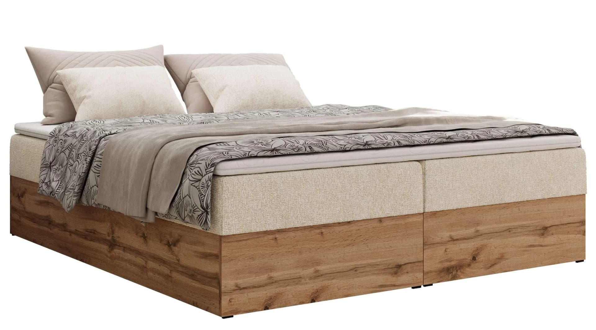 BOXBETT WOOD ZERO 140/200 Creme Struktur H3 Topper T25