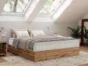 MKS MÖBEL Boxspringbett WOOD ZERO Beige ohne Kopfteil mit Bettkästen Bild 2