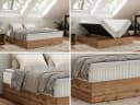 MKS MÖBEL Boxspringbett WOOD ZERO Beige ohne Kopfteil mit Bettkästen Bild 3