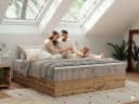 MKS MÖBEL Boxspringbett WOOD ZERO Beige ohne Kopfteil mit Bettkästen Bild 4