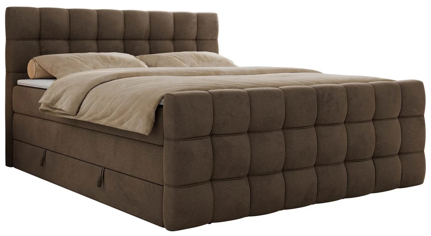MKS MÖBEL Boxspringbett ALTIVO KING DUO mit Bettkästen & Topper