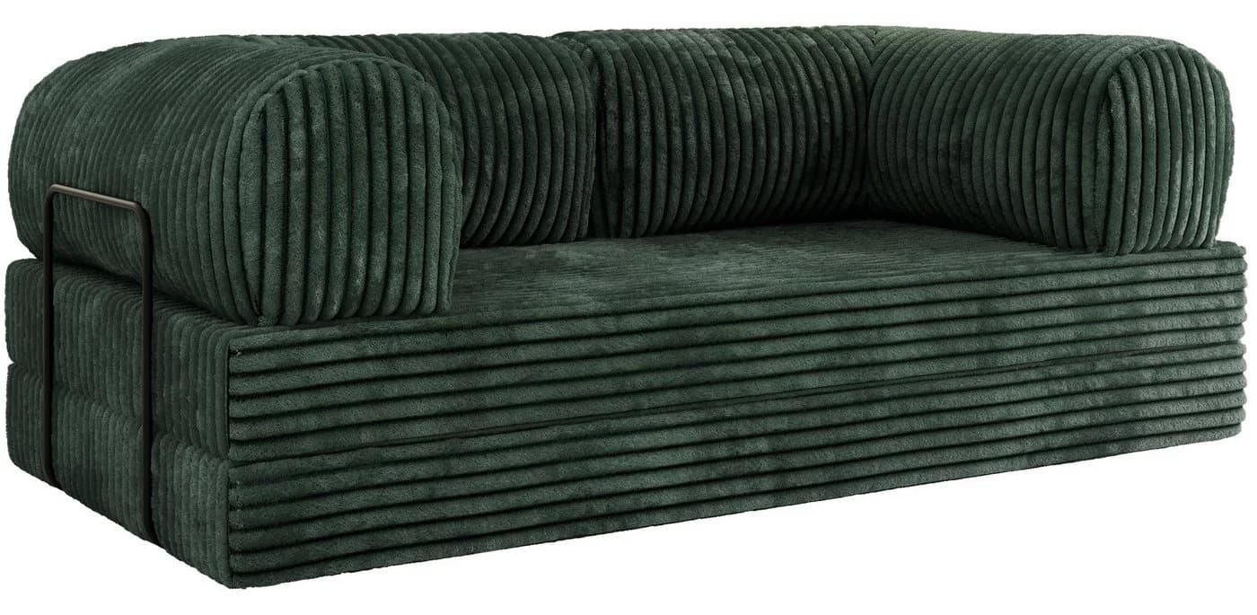MKS MÖBEL Sofa ORSETTO Grün Schlafsofa mit Metallrahmen