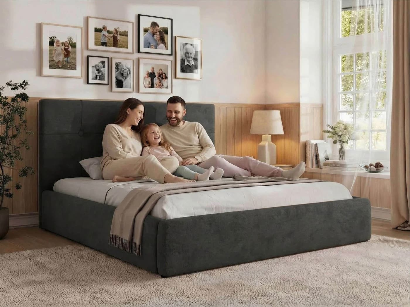 MKS MÖBEL Polsterbett CALERIO CLASSIC Beige mit Bettkasten - Bild 4