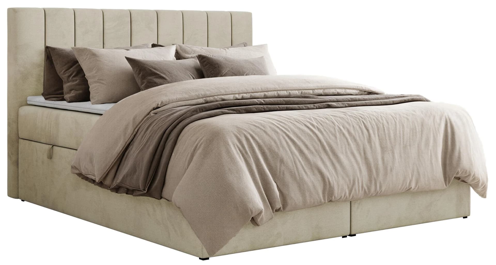 BOXSPRINGBETT ALVER 160/200 Beige Velvet H3