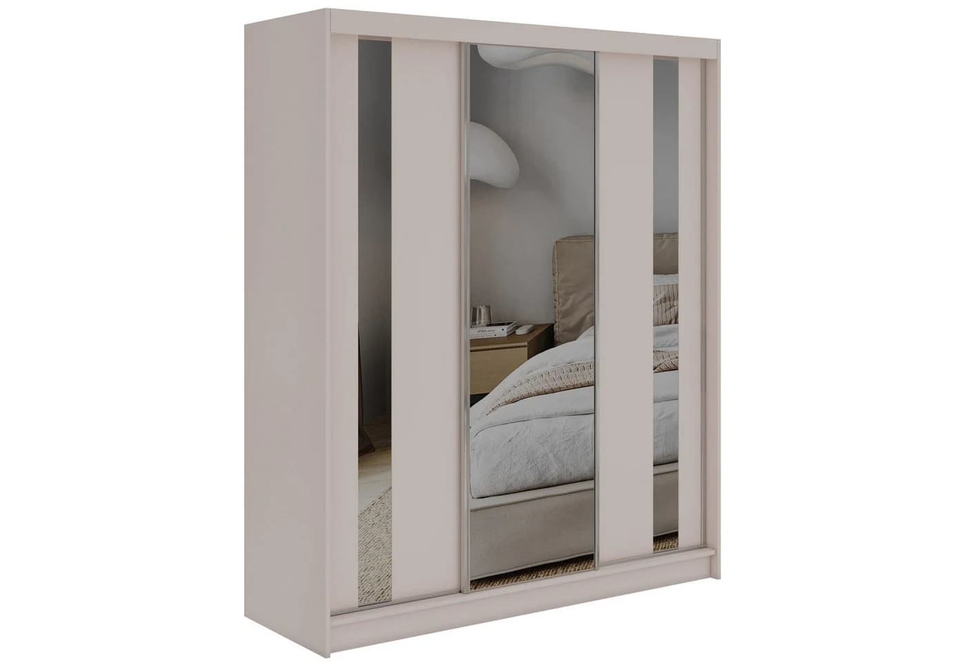 MKS MÖBEL Schiebetürenschrank GRECJA 180 Beige mit Spiegel