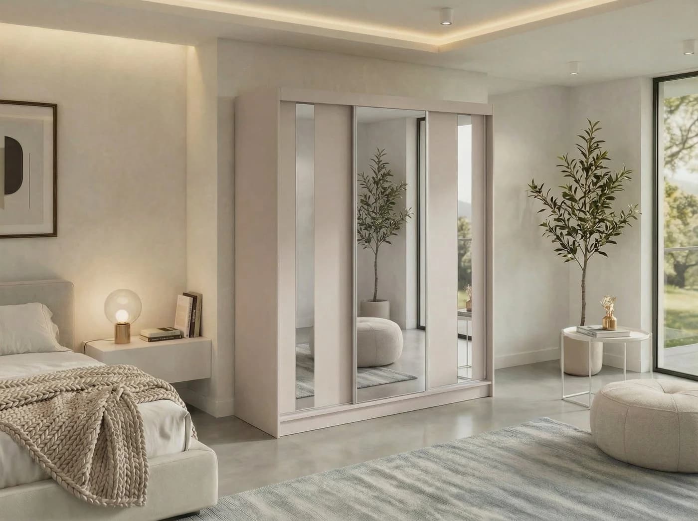 MKS MÖBEL Schiebetürenschrank GRECJA 180 Beige mit Spiegel - Bild 2