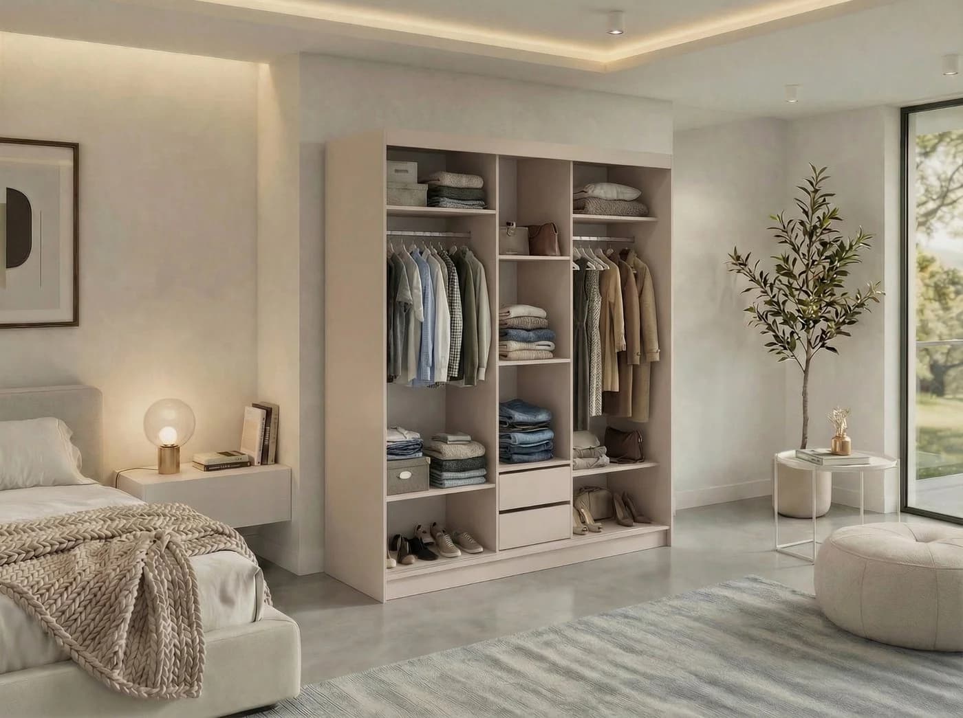 MKS MÖBEL Schiebetürenschrank GRECJA 180 Beige mit Spiegel - Bild 4
