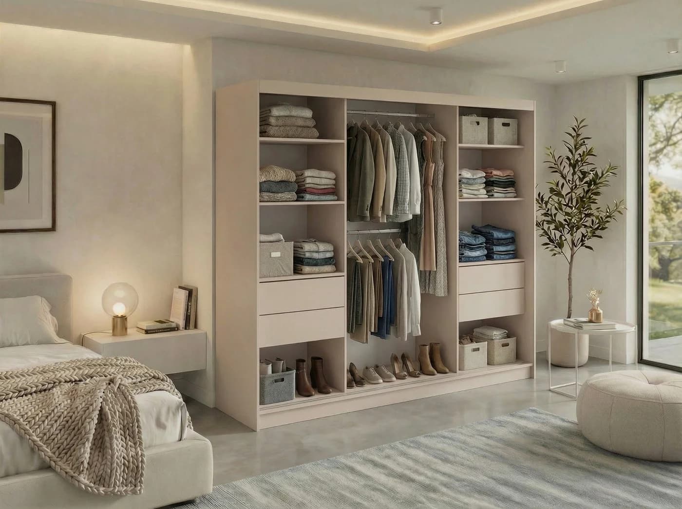 MKS MÖBEL Schiebetürenschrank GRECJA 240 Beige mit Ganzkörperspiegel - Bild 4
