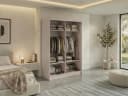 MKS MÖBEL Schiebetürenschrank LAOS 150 Beige Spiegel Lamellen Bild 4