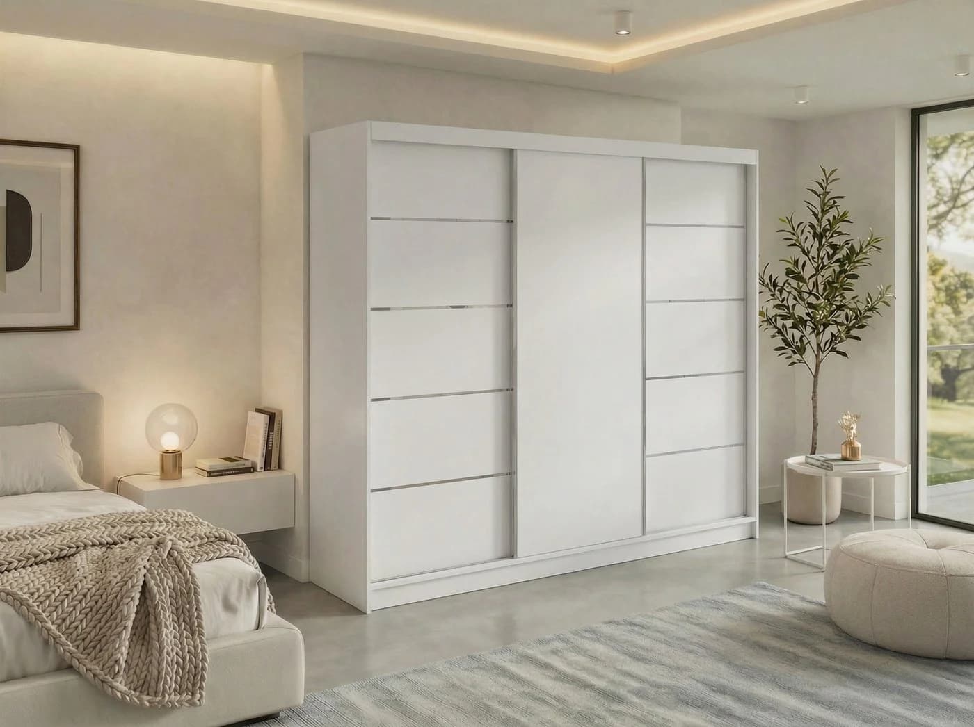 MKS MÖBEL Schiebetürenschrank MACEDONIA 240 Weiß - Bild 2