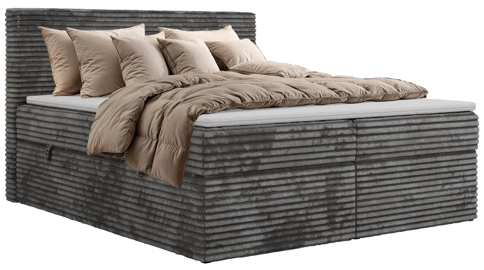 BOXBETT TILION Grau Cord mit Topper H3