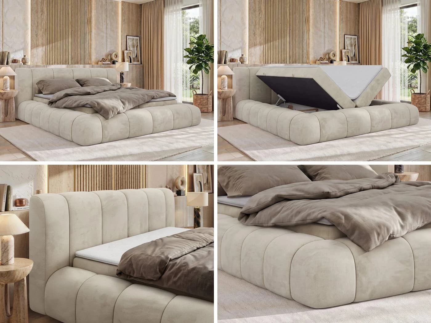MKS MÖBEL Boxspringbett NUBEA mit 2 Bettkästen & Matratze - Bild 3