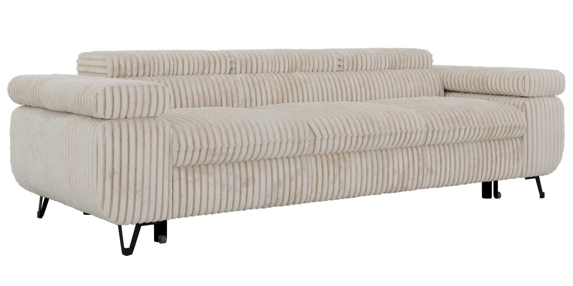 3-Sitzer Sofa Peter Beige Cord mit Schlaffunktion