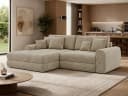 MKS MÖBEL Ecksofa ARELIA L Beige DL-Schlaffunktion Bettkasten Bild 2