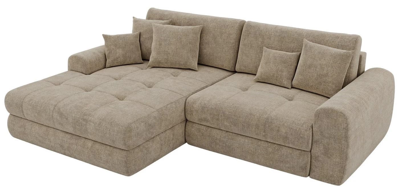 MKS MÖBEL Ecksofa ARELIA L Beige DL-Schlaffunktion Bettkasten - Bild 5