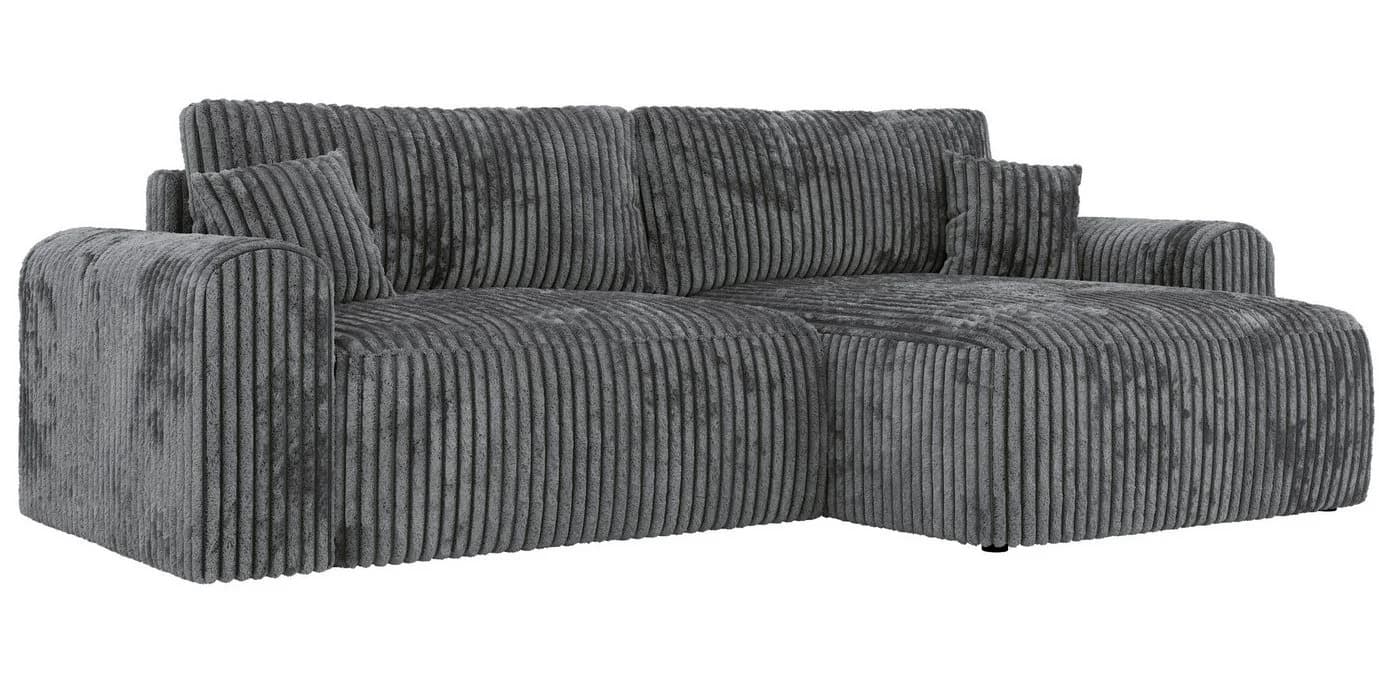MKS MÖBEL Ecksofa NEKSON L Beige/Grau mit Bettkasten