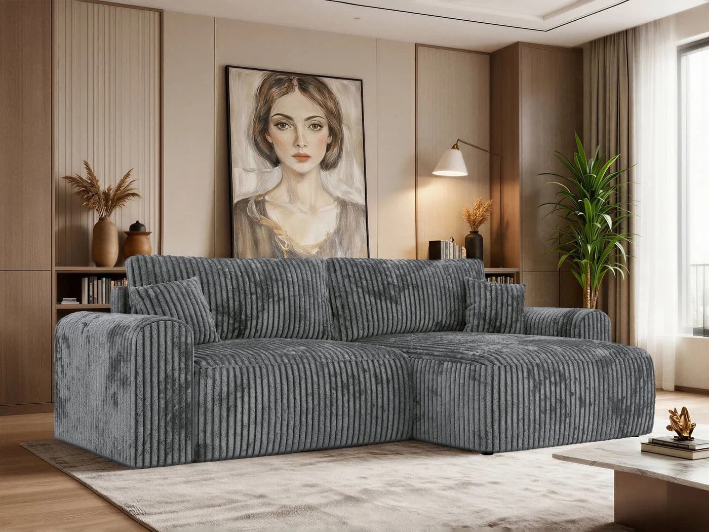 MKS MÖBEL Ecksofa NEKSON L Beige/Grau mit Bettkasten - Bild 2