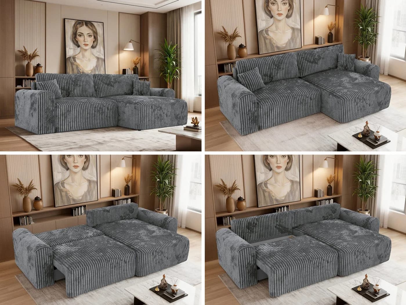MKS MÖBEL Ecksofa NEKSON L Beige/Grau mit Bettkasten - Bild 3