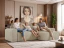 MKS MÖBEL Ecksofa NEKSON L Beige/Grau mit Bettkasten Bild 4