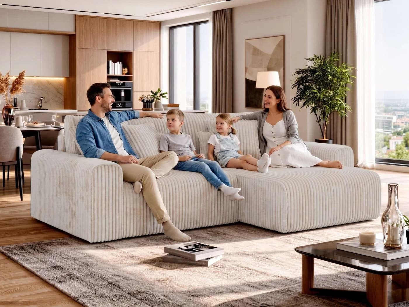 MKS MÖBEL Ecksofa ELARA L Braun mit DL-Ausziehsystem - Bild 4