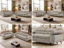 MKS MÖBEL Polstergarnitur PETER Sofa-Set Beige mit Schlaffunktion Bild 3