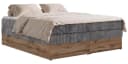 MKS MÖBEL Boxspringbett WOOD ZERO KING Grau mit Bettkasten Bild 1
