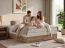 MKS MÖBEL Boxspringbett WOOD ZERO KING Grau mit Bettkasten Bild 4