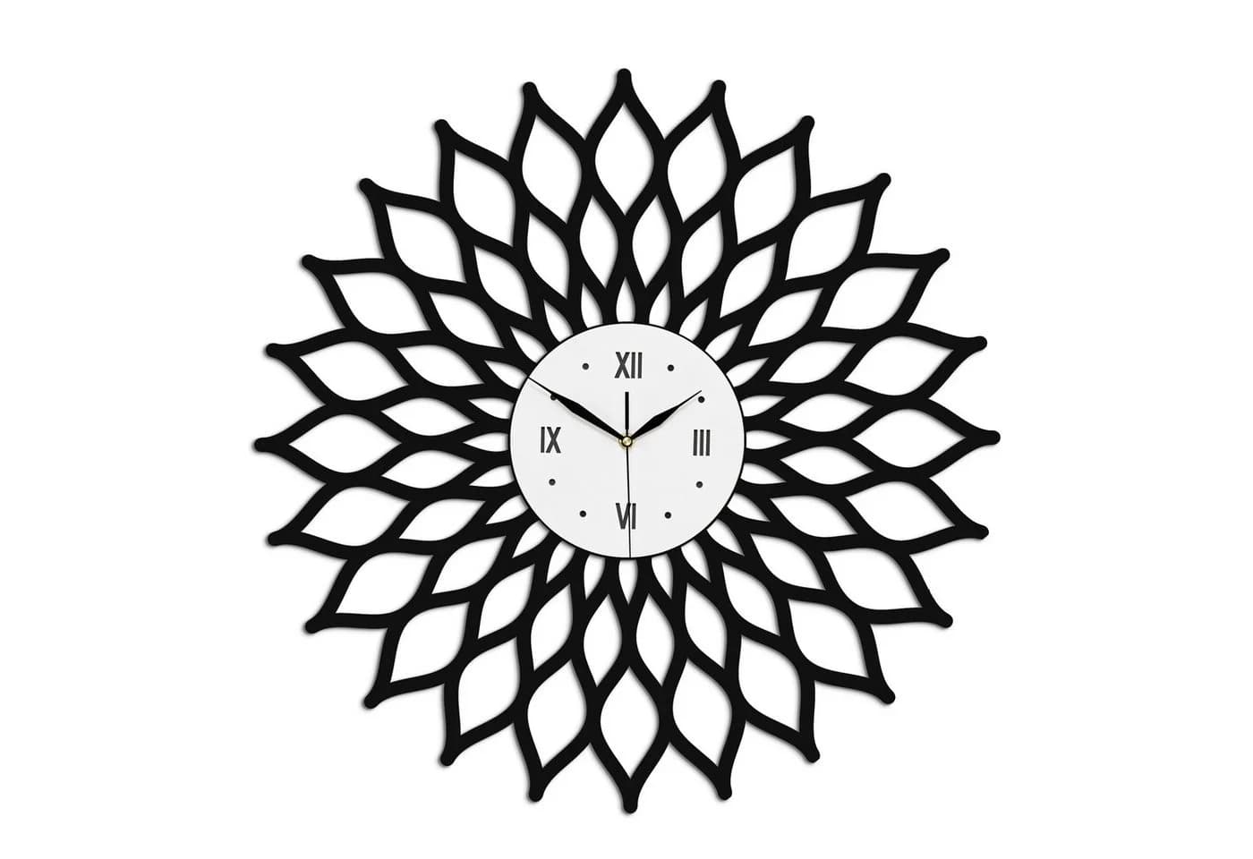 ORNAMENTI Wanduhr Schwarz Sunburst Holz Modern - Bild 2
