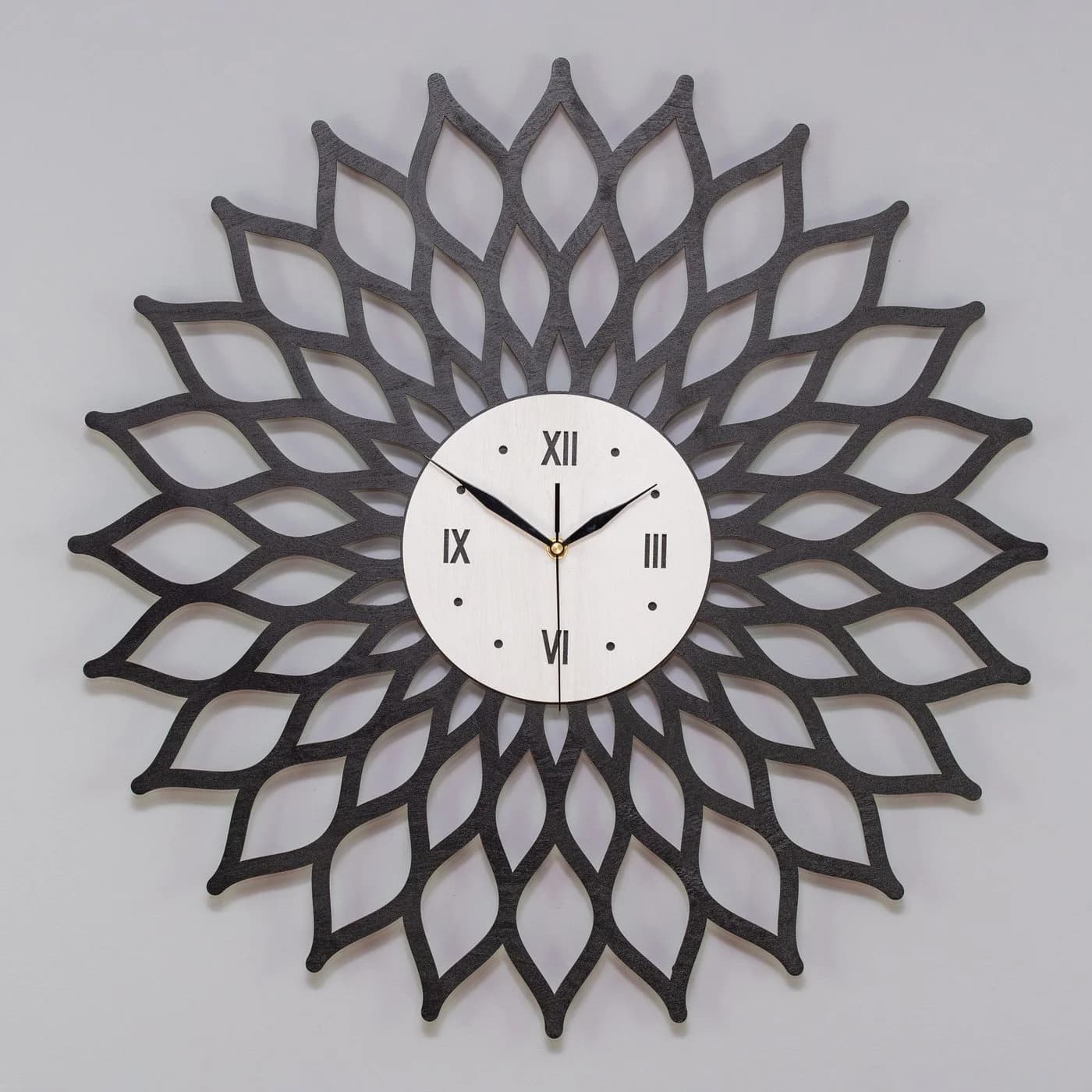 ORNAMENTI Wanduhr Schwarz Sunburst Holz Modern - Bild 3