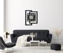 ORNAMENTI Wanduhr Große handgefertigte Moderne aus Holz Silber 44 x 56 cm Bild 1