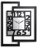 ORNAMENTI Wanduhr Große handgefertigte Moderne aus Holz Silber 44 x 56 cm Bild 2
