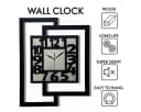 ORNAMENTI Wanduhr Große handgefertigte Moderne aus Holz Silber 44 x 56 cm Bild 3