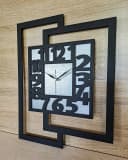 ORNAMENTI Wanduhr Große handgefertigte Moderne aus Holz Silber 44 x 56 cm Bild 4
