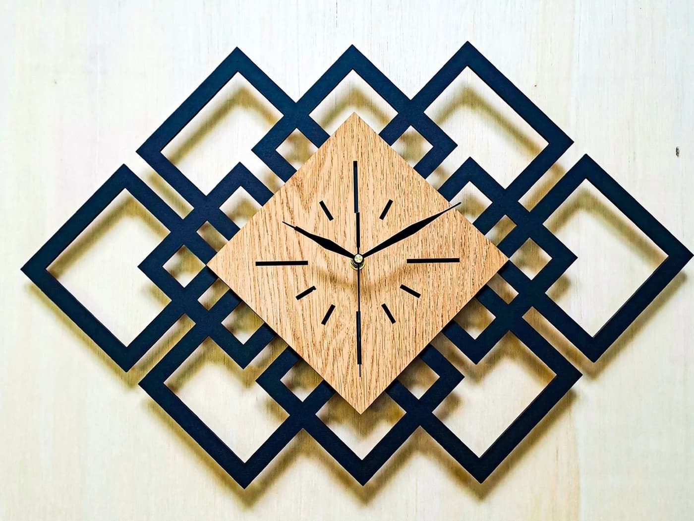 ORNAMENTI Wanduhr Groß, modern Wanduhr, Holz, Eichenfurnier, loft, minimalistisch - Bild 4
