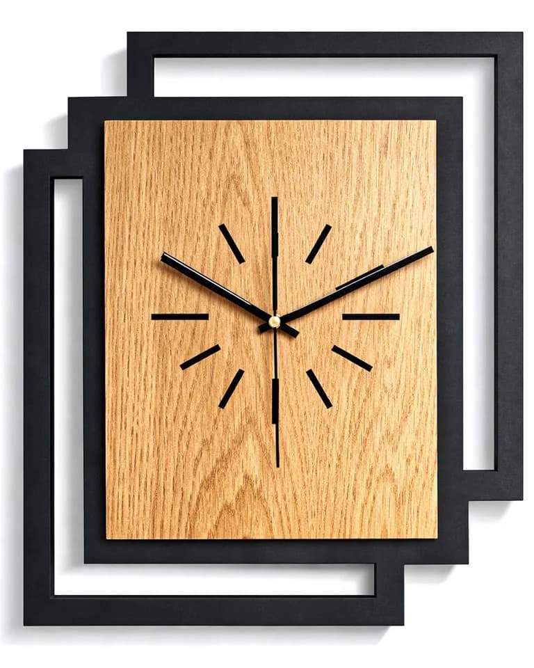 ORNAMENTI Wanduhr Groß Braun Modernes Design - Bild 2