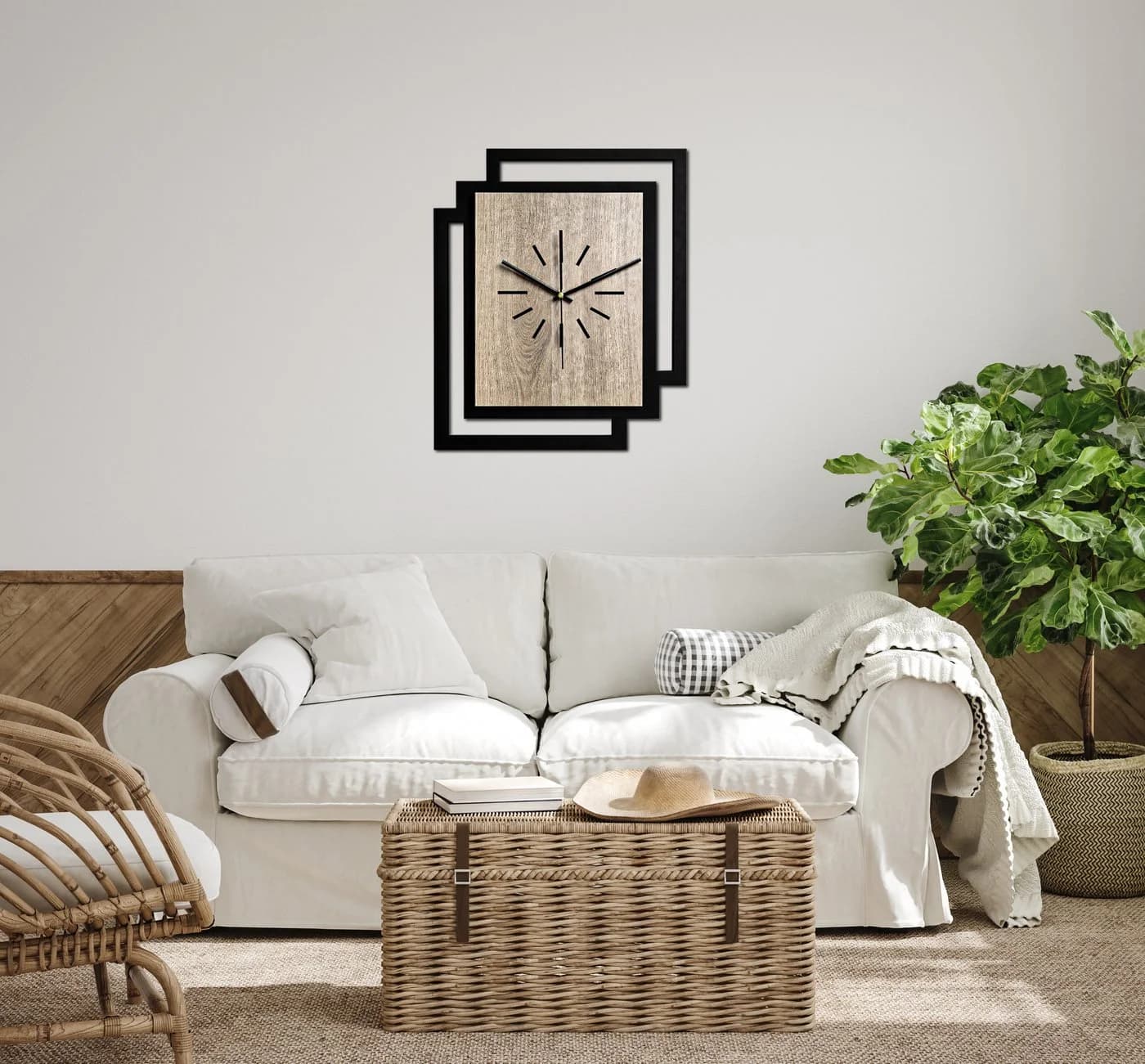 ORNAMENTI Wanduhr Große handgefertigte moderne aus Holz