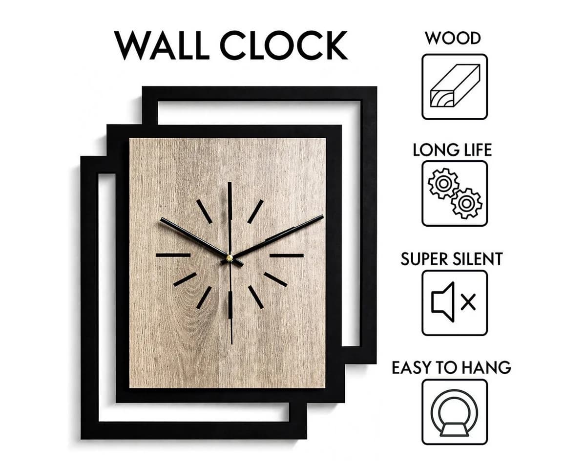 ORNAMENTI Wanduhr Große handgefertigte moderne aus Holz - Bild 3