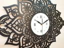 ORNAMENTI Wanduhr Boho Stil Schwarz/Weiß Mandala Bild 1