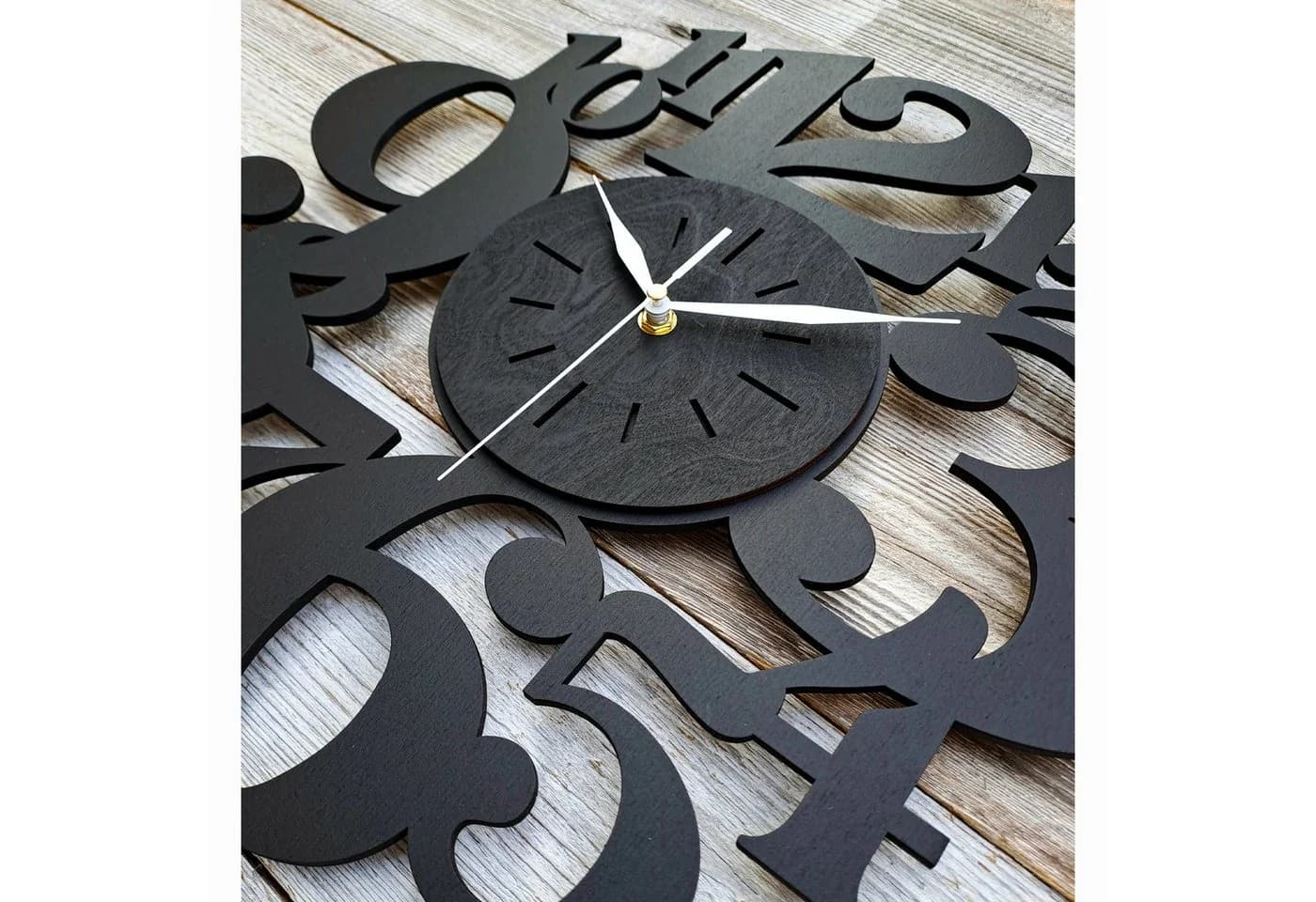 ORNAMENTI Wanduhr Schwarz Geometrisch Handmade - Bild 5