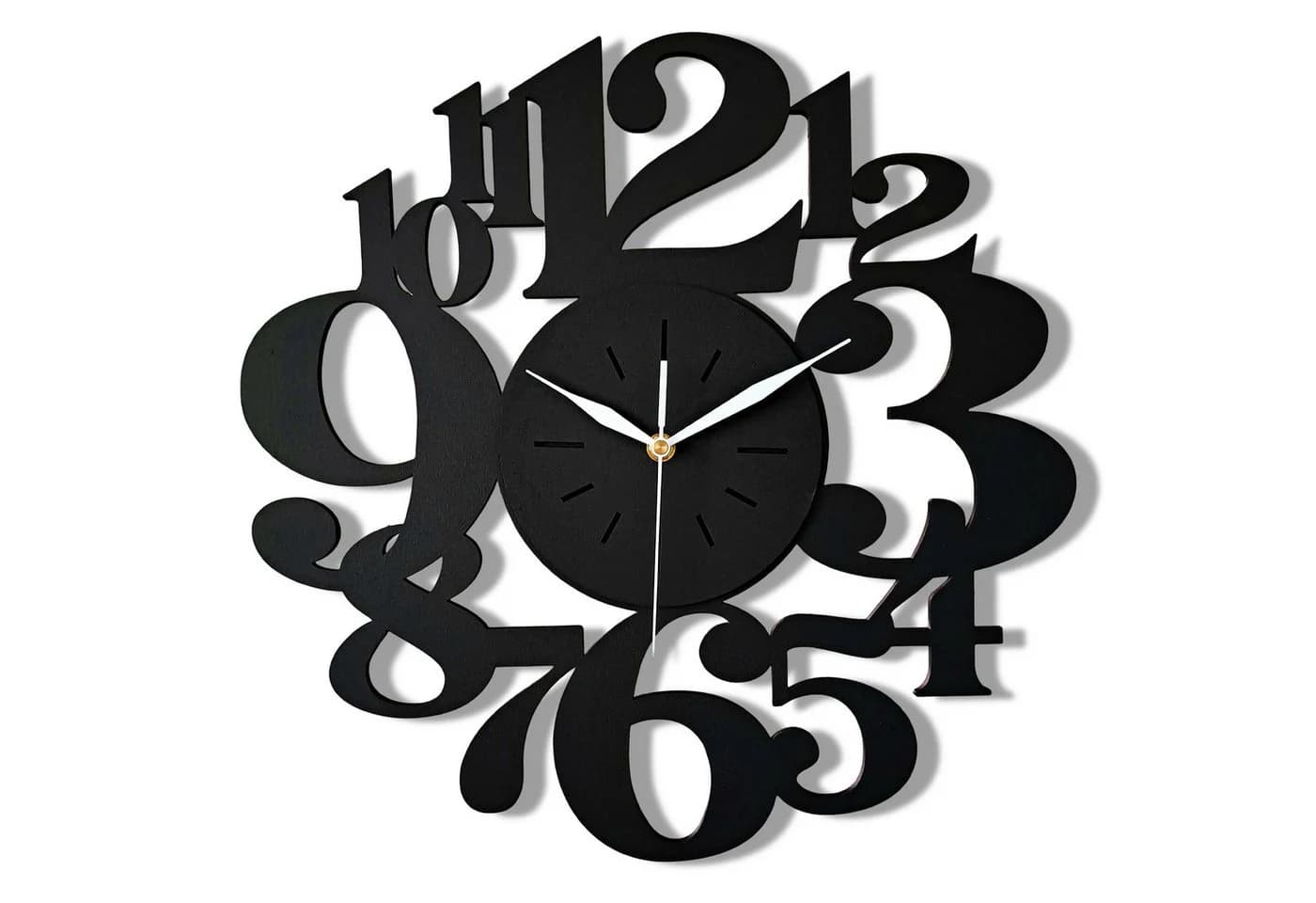 ORNAMENTI Wanduhr Handmade Schwarz Geometrisch Holz Modern - Bild 2