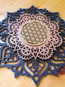 ORNAMENTI 3D Mandala Wanddeko Schwarz Holz Bild 4