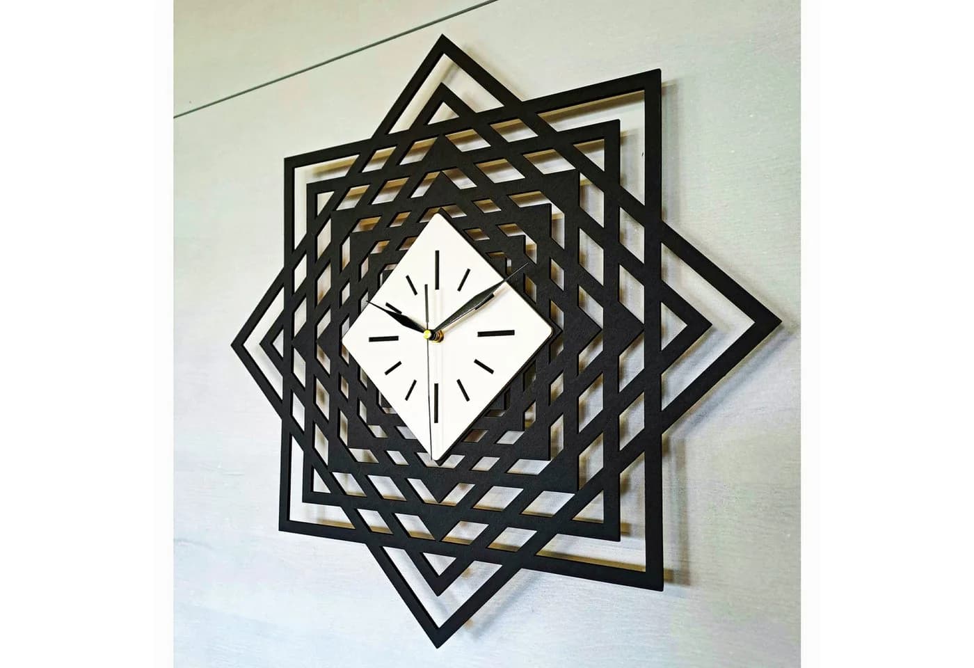 ORNAMENTI Wanduhr Schwarz/Weiß Geometrisch Holz - Bild 3