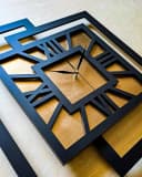 ORNAMENTI Wanduhr Gold Geometrisch Holz Modern Loft Bild 1