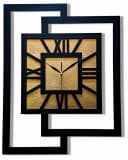 ORNAMENTI Wanduhr Gold Geometrisch Holz Modern Loft Bild 2