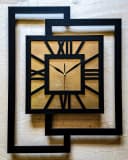 ORNAMENTI Wanduhr Gold Geometrisch Holz Modern Loft Bild 5