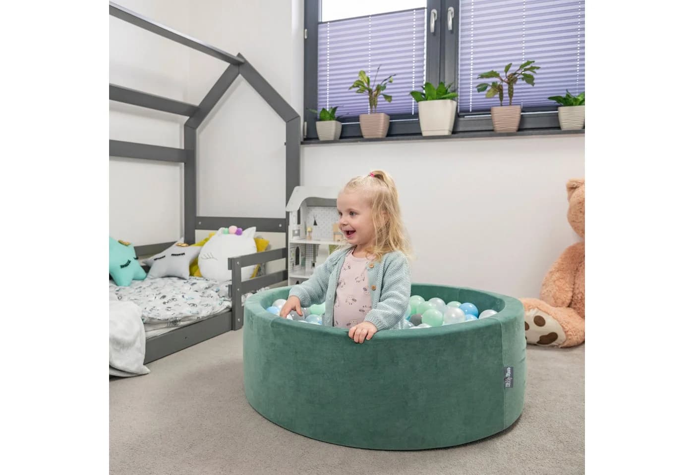 KiddyMoon Bällebad OK30V mit 200 Bällen Beige/Gelb/Rosa - Bild 5
