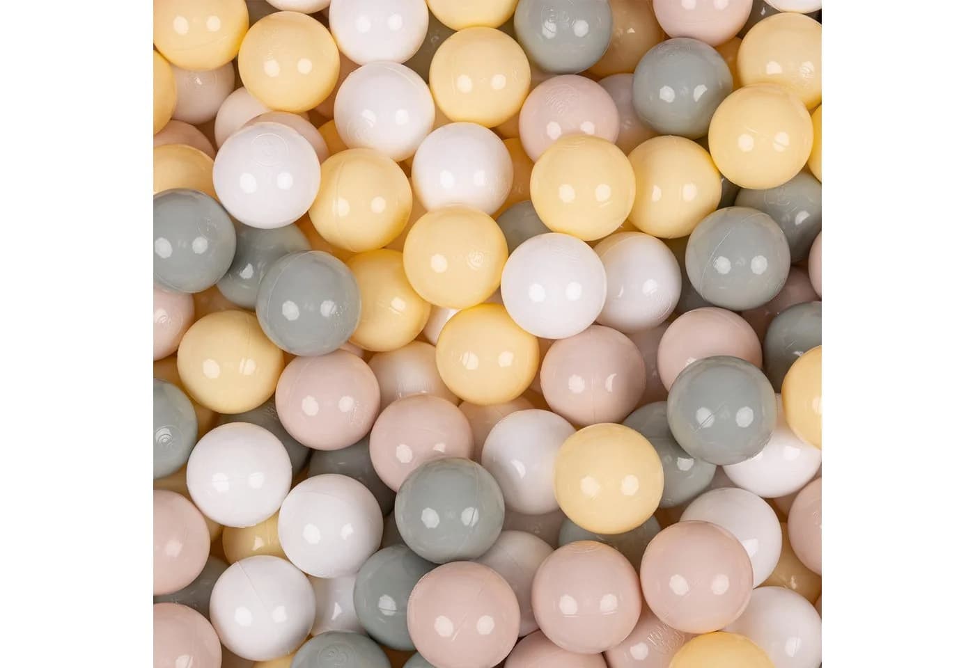 KiddyMoon Bällebad OK30D mit 200 Bällen, Schaumstoff-Pool, Beige/Grau