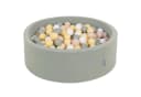 KiddyMoon Bällebad OK30D mit 200 Bällen, Schaumstoff-Pool, Beige/Grau Bild 2