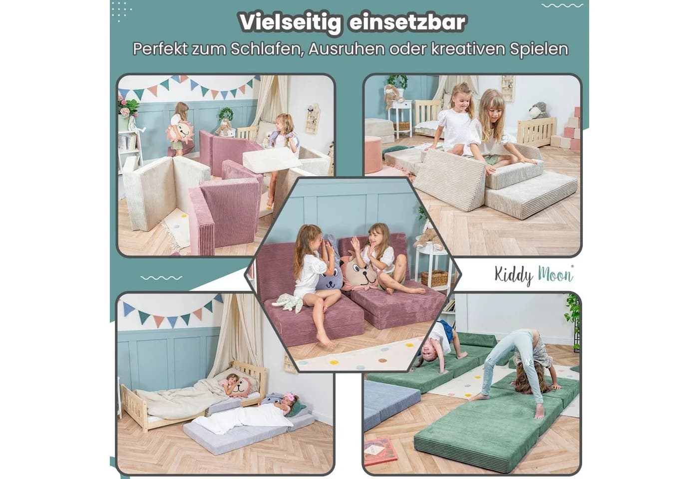 KiddyMoon Klappmatratze KMMP-1650 Grün Polyurethan-Schaumstoff - Bild 3